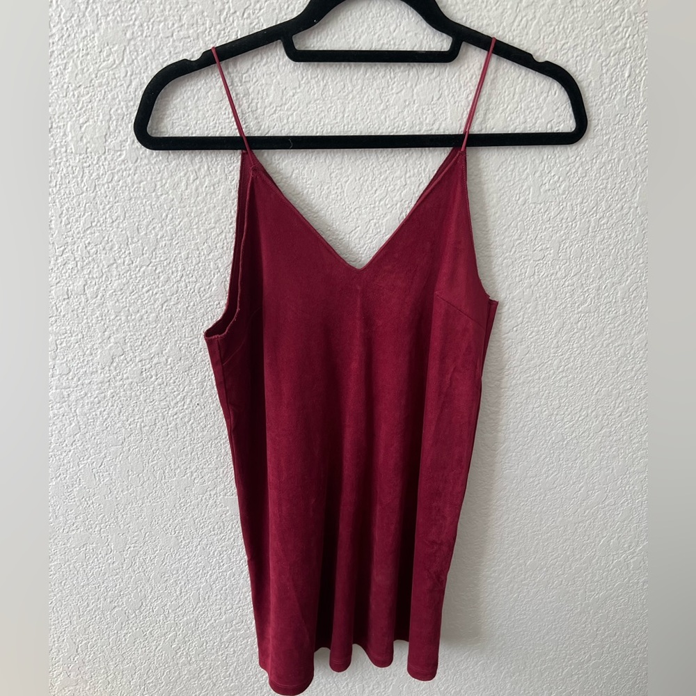 Forever 21- Red suede mini slip dress